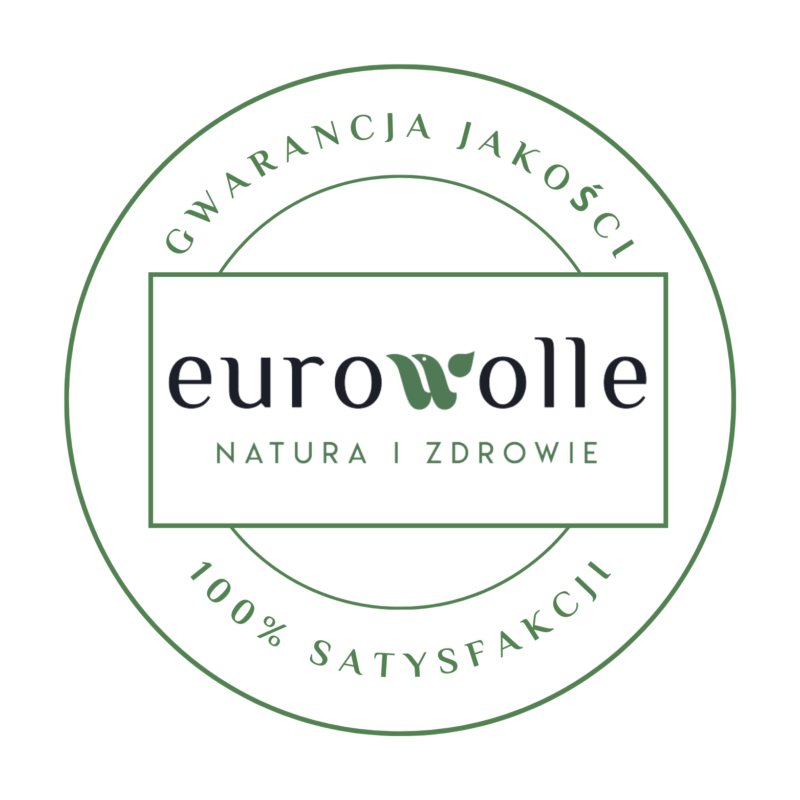 logo marki Eurowolle z napisem "NATURA I ZDROWIE" w zielonej kolorystyce na białym tle