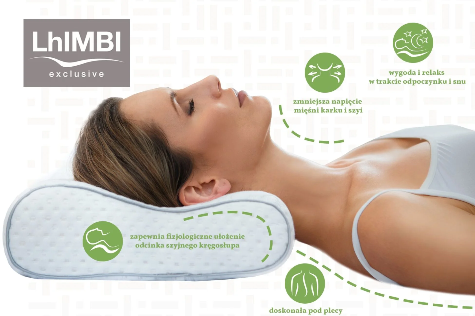 Kobieta leżąca na poduszce ortopedycznej
