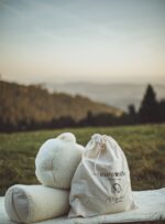 Meditationskissen aus ALPAKA-Wolle, Buchweizenschalen, Yoga, Ecru – Bild 5