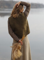 Women’s Wool Vest – Dark Green - Image 2