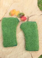 Wool mittens – fingerless gloves – light green