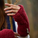 Wollstulpen – fingerlose Handschuhe – Rot
