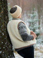 Women’s short alpaca wool vest – ecru - Image 2