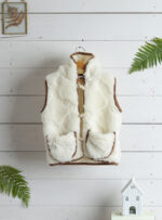 Children’s wool vest with a stand-up collar