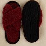Wool Slippers Dobrawa, Burgundy