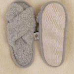 Dobrawa Wool Slippers, Light Grey