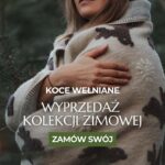 Koc wełniany Merino - jelonek i białe gwiazdki