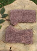 Wool mittens – fingerless gloves – toffee
