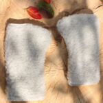 Wool mittens – fingerless gloves – light grey