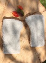 Wool mittens – fingerless gloves – light grey