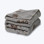 Merino wool blanket – grey, deer pattern