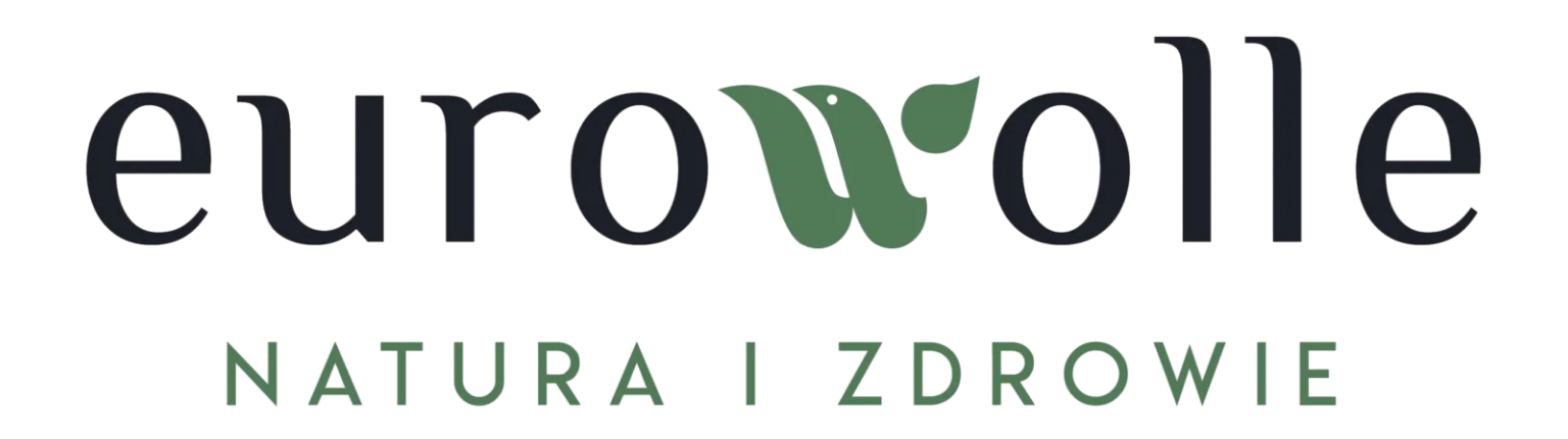 eurowolle logo w kolorze czarnym i zielonym z napisem Natura i Zdrowie