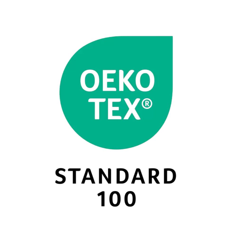 zielona etykieta Oeko-Tex Standard 100 na białym tle